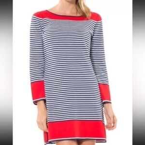NWT Sail to sable red white blue sailor knit sweater dress size medium